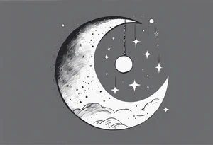 a moon with words that say dancing in the moonlight tattoo idea