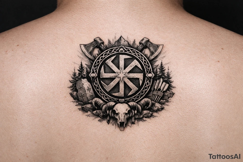 Ideas with pagan Slavic kolovrat on wrist tattoo idea