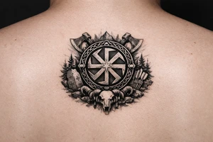 Ideas with pagan Slavic kolovrat on wrist tattoo idea