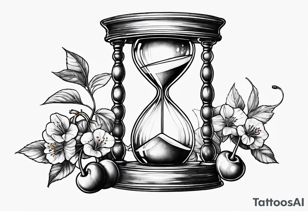 Cherry hourglass tattoo idea