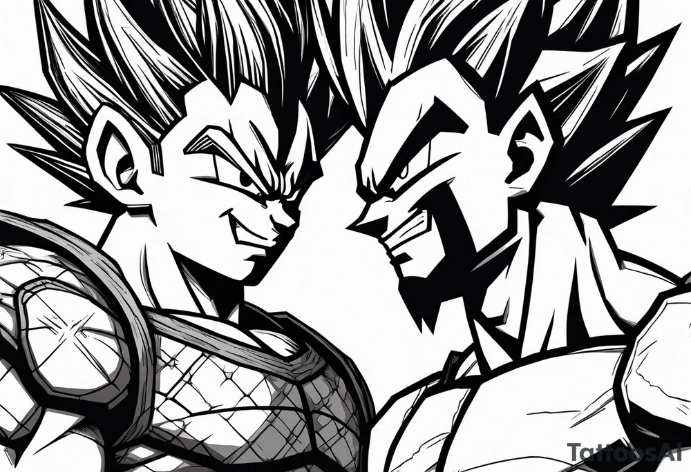 Goku and vegeta fighting to the death tattoo idea