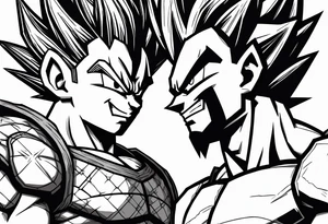 Goku and vegeta fighting to the death tattoo idea