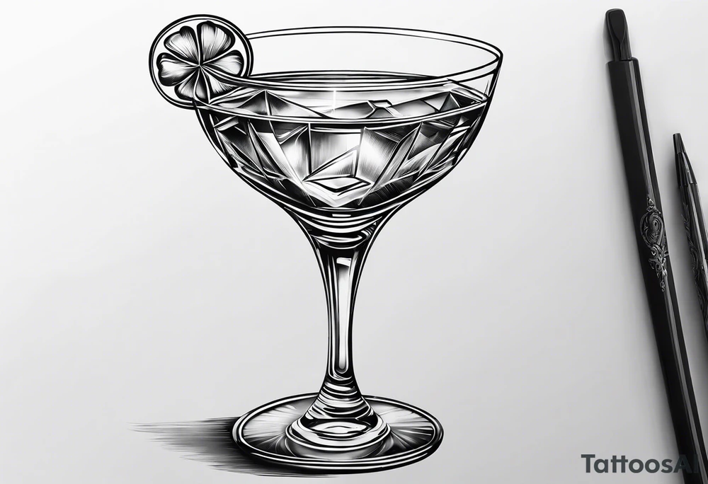 coupe cocktail glass
 glass tattoo idea