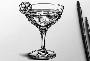 coupe cocktail glass
 glass tattoo idea
