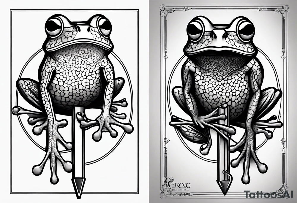 frog pogo stick tattoo idea