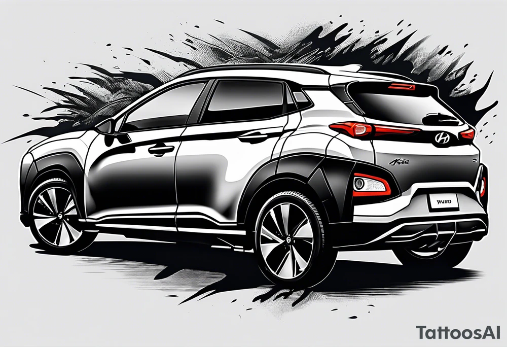 hyundai kona with lightning bolts tattoo idea