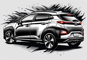 hyundai kona with lightning bolts tattoo idea