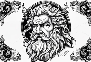 Masculine 
Zeus with thunder bolts tattoo idea