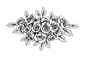 Small Roses with NO LEAVES fully filling up the inside of an lateral elongated diamond shape tattoo idea