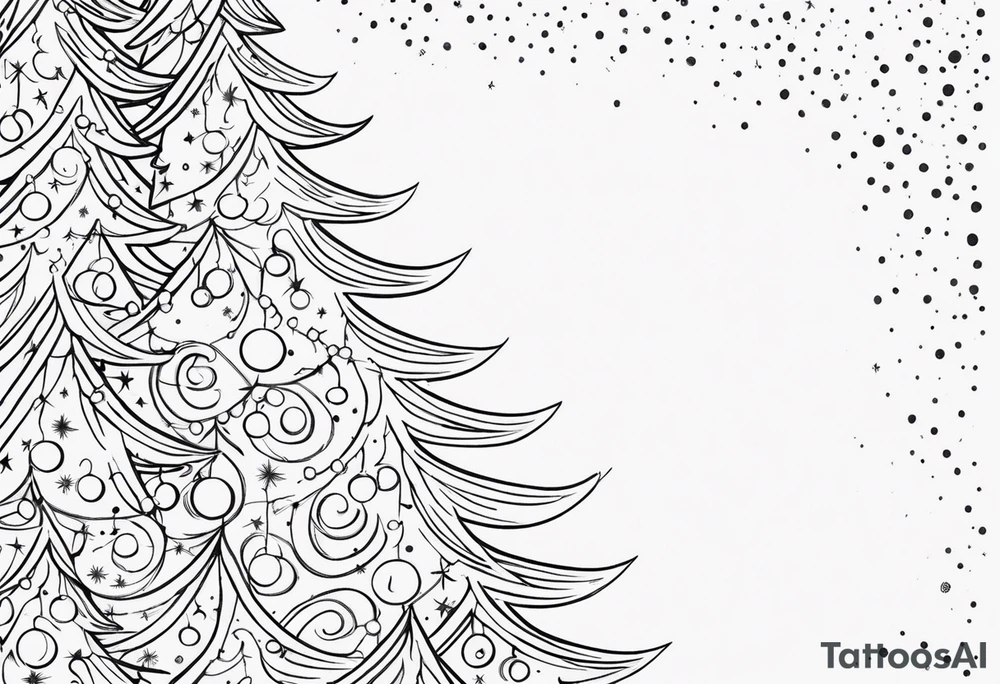 Twinkling Christmas Tree tattoo idea