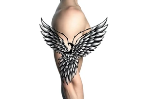 Shoulder to elbow wing tattoo idea