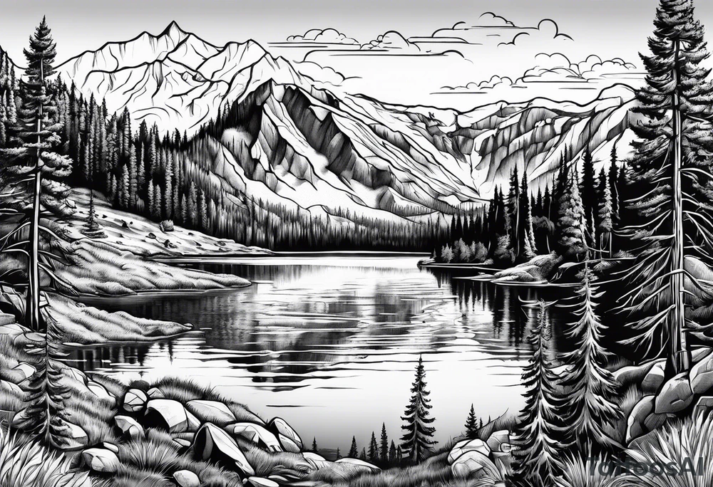 squaw valley with lake in the background tattoo idea squaw valley with lake in the background tattoo idea