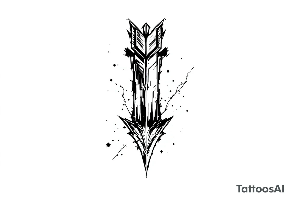 one  arrow  that look down tattoo idea