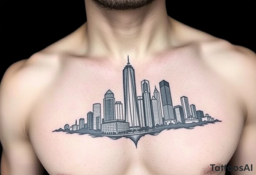 Real Houston Texas skyline tattoo idea