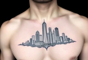 Real Houston Texas skyline tattoo idea