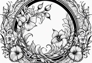 Fine line 
Circular Art nouveau foxglove tattoo idea