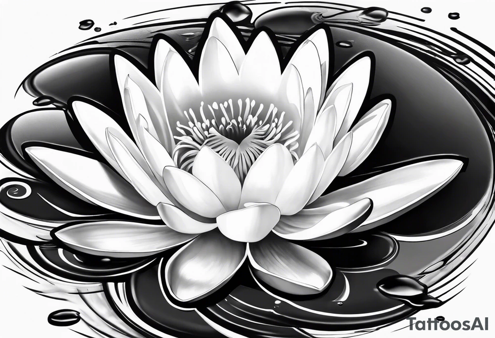 À water lily with Ali written in it tattoo idea