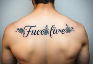 Name cover up but not flowers tattoo idea