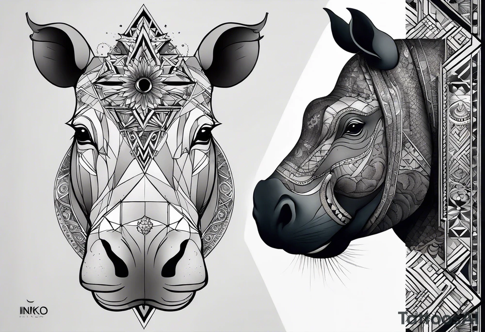 Very asymmetrical, +geometric pattern, with realistic full moon, with hippo,+tribal, +geometric, +inkart , +blackwork, +grey scale, + sketch
with wintersweet flower bud, +inkart touch, +for men, detailed , combined favourite , tattoo idea