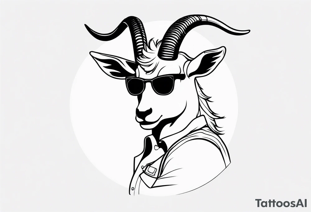 capricorn with sunglasses and a gun tattoo idea
