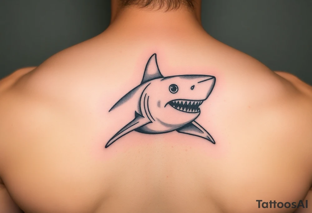 powerful  small shark moving forward tattoo tattoo idea