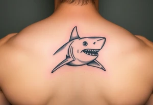powerful  small shark moving forward tattoo tattoo idea