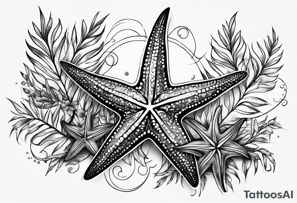 Two Starfish 
olive branch tattoo idea