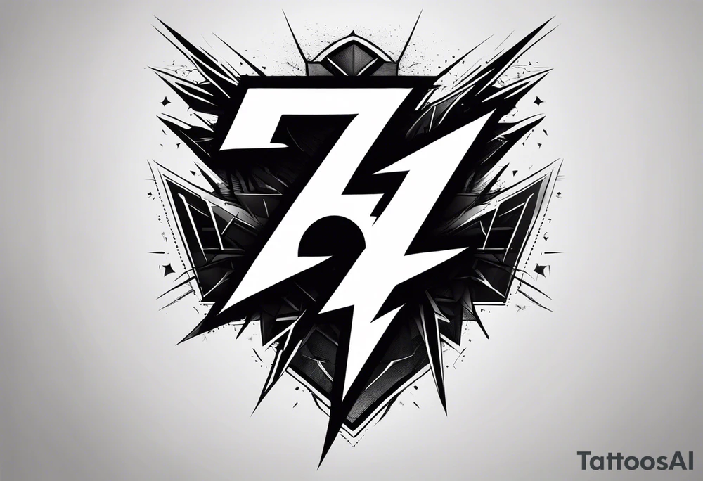Lightning symbol. Made out of the name “5y8o” tattoo idea