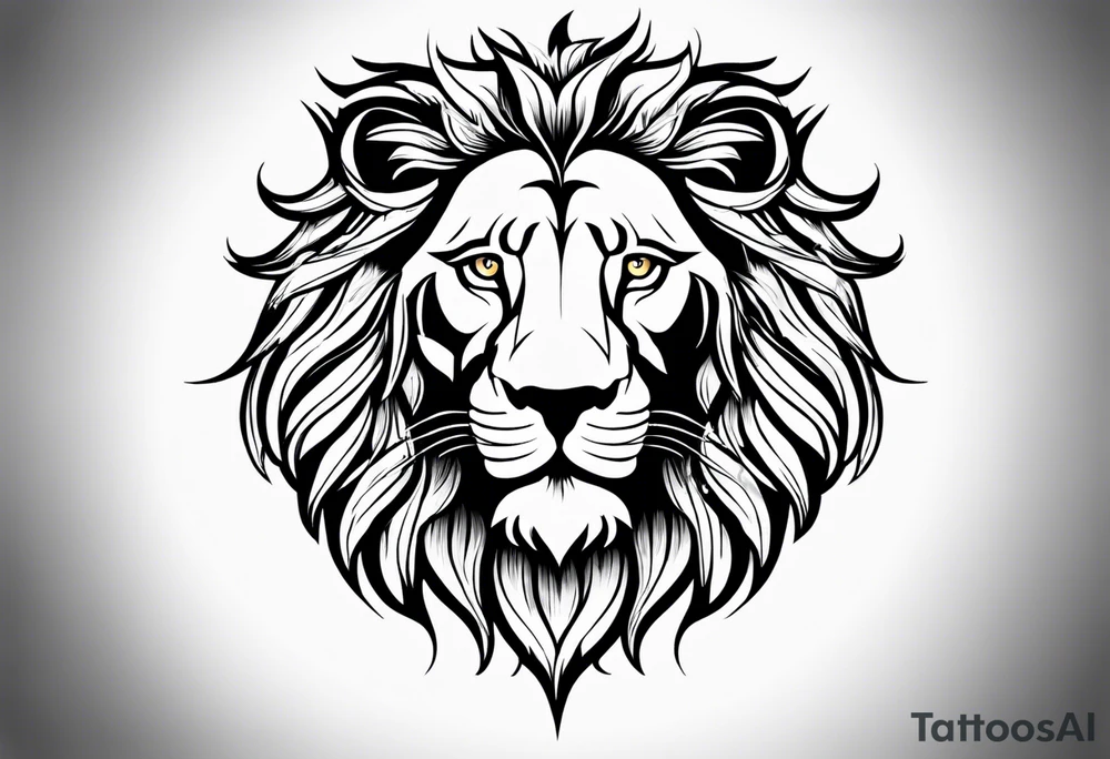 Traditional lion tattoo idea