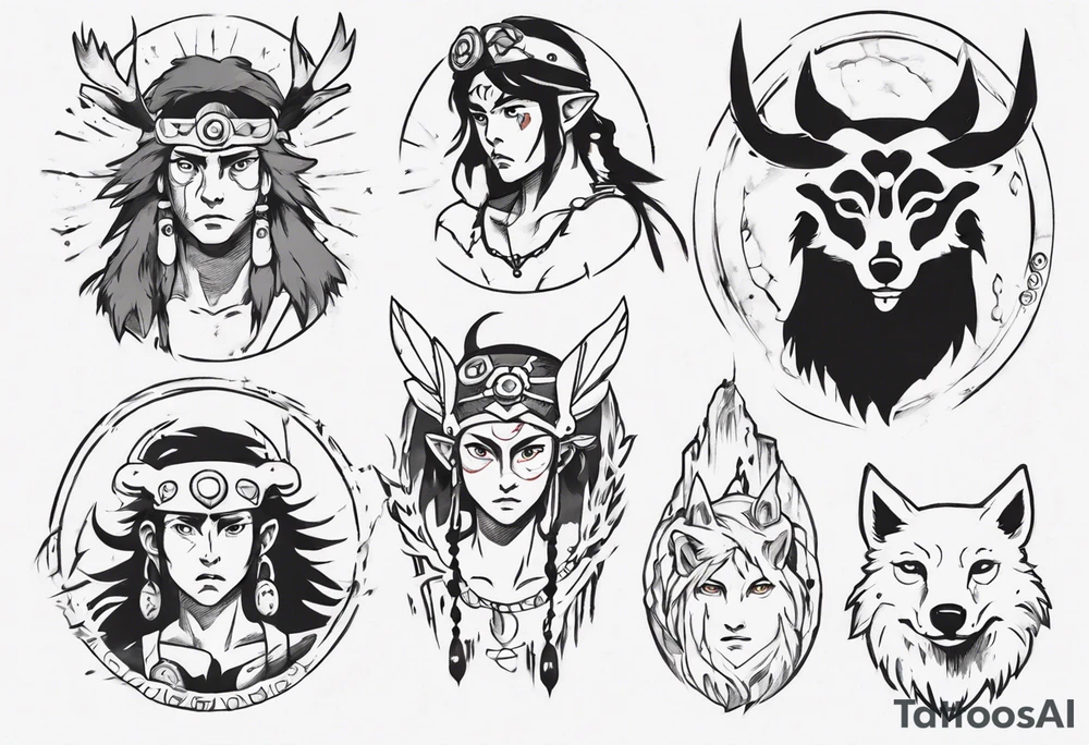 Princess mononoke tattoo idea