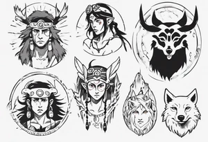 Princess mononoke tattoo idea