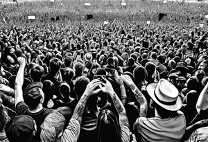 crowd near stage on rock concert tattoo idea