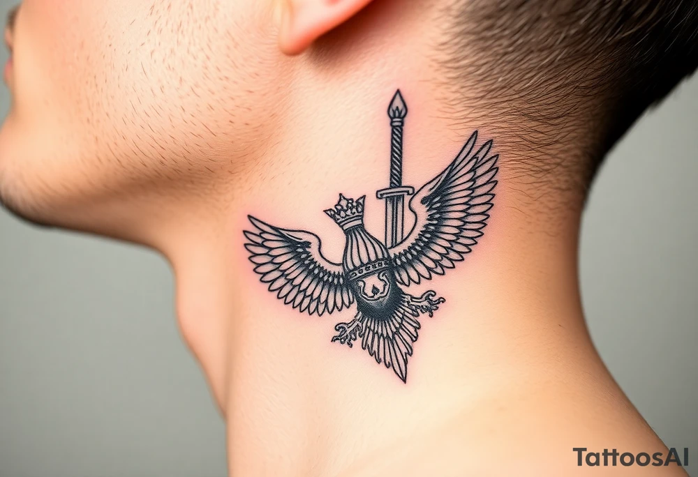 St. George 
Russian imperial crown above the eagle
Russian sabre
The Kremlin or St. Basil's Cathedral scene 
on the side of my neck tattoo idea