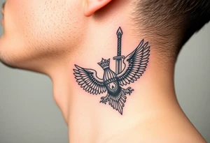 St. George 
Russian imperial crown above the eagle
Russian sabre
The Kremlin or St. Basil's Cathedral scene 
on the side of my neck tattoo idea