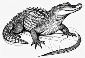 Full body Caiman with tail leg tattoo tattoo idea