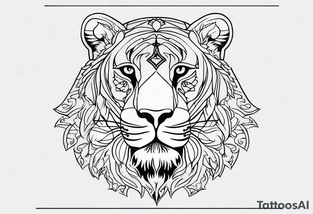 Символ знак зодиака лев. tattoo idea