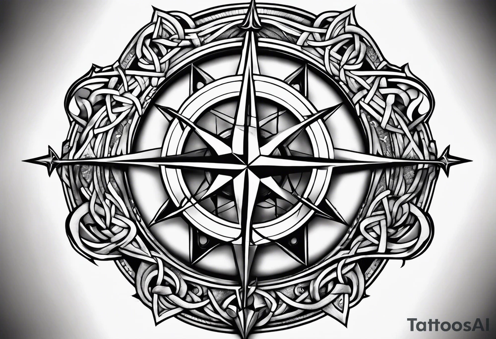 Celtic, forearm, half sleeve, anchor, compass tattoo idea