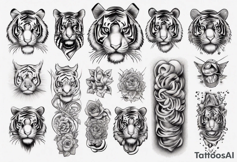 Tiger forearm sleeve tattoo idea