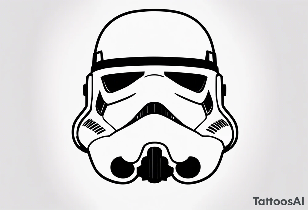 storm trooper helmet facing left tattoo idea