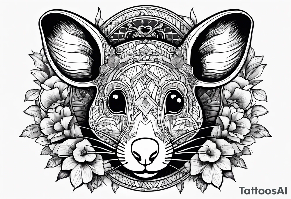 Rat without Flowers on beach tattoo idea