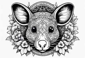 Rat without Flowers on beach tattoo idea