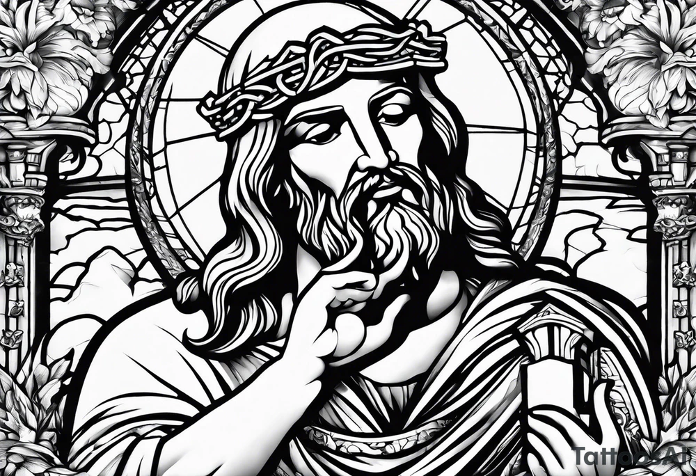 Jesus moving the stone tattoo idea