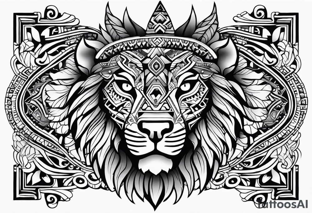 Aztec animal tattoo idea