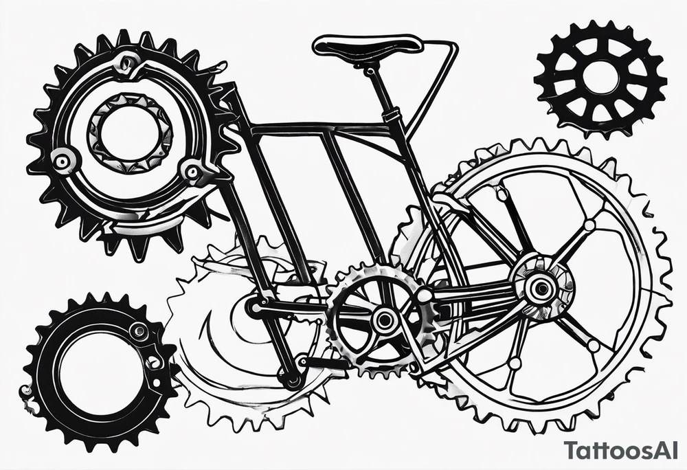 bicycle chain and gear tattoo idea