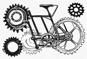 bicycle chain and gear tattoo idea