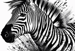 Aggressive zebra angry and in attack mode tattoo idea