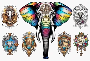 Libra, Massachusetts, elephant, pride colors, music tattoo idea