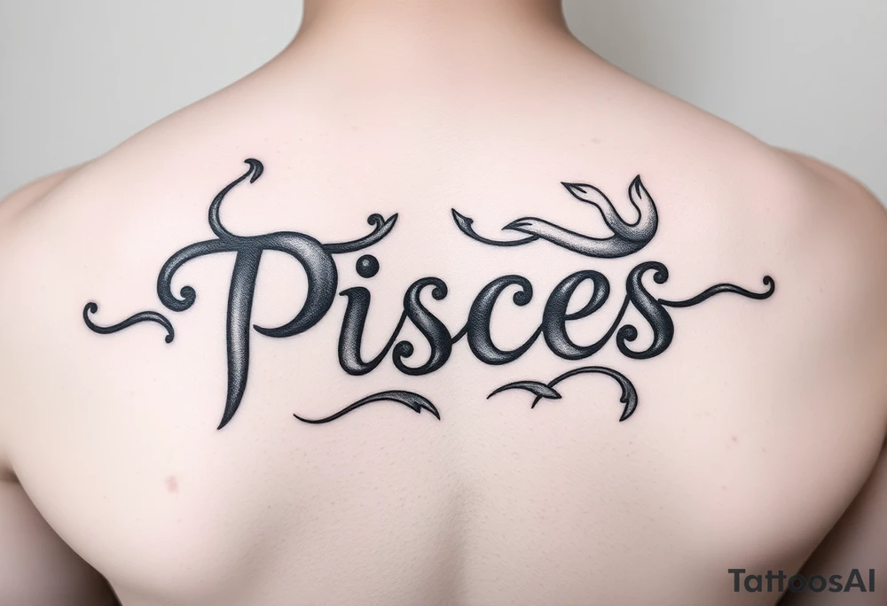 From the word “Pisces” around the word female characteristics of the zodiac girly tattoo idea