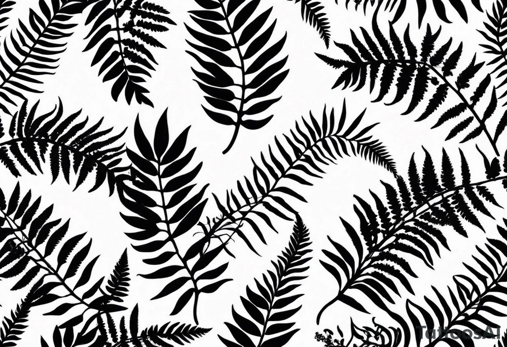 ferns in a circle tattoo idea