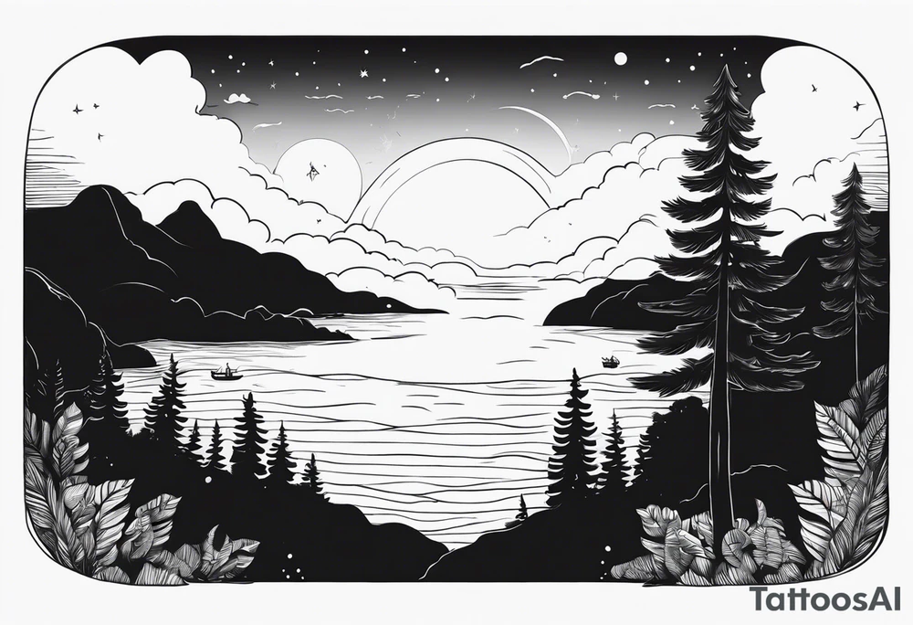 The sky that is an ocean with a forest below tattoo idea The sky that is an ocean with a forest below tattoo idea